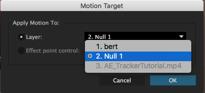 choose null layer as target