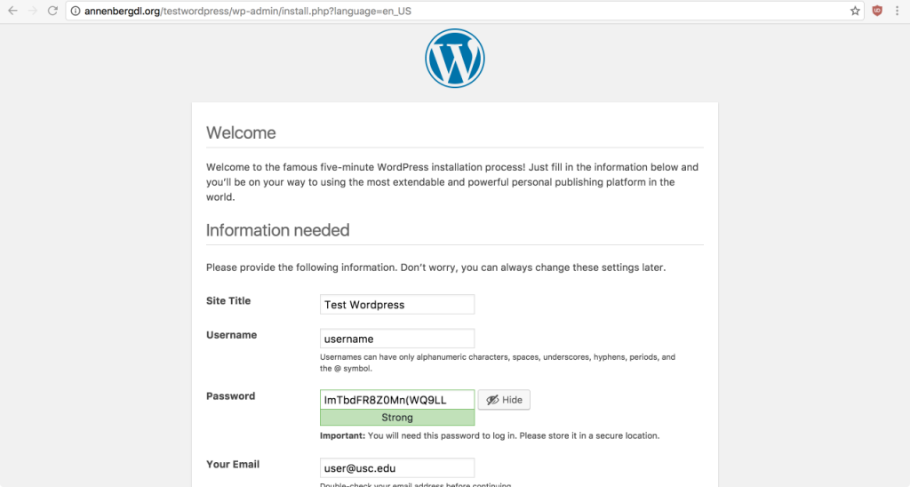 WordPress Site Setup