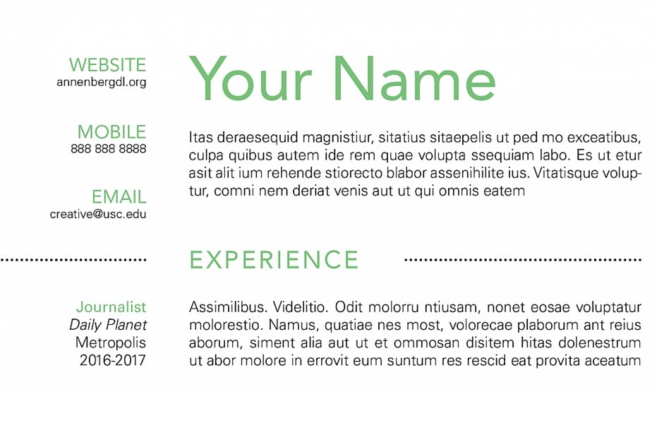 How To Create A Simple Resume Using Indesign Annenberg Digital Lounge